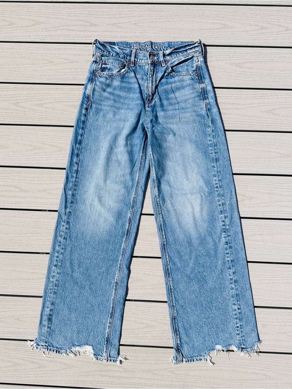 American Eagle Outfitters Light Blue High rise  Wide-Leg Jeans